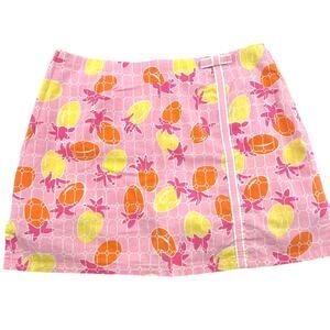Lilly Pulitzer Womens Back Zip Pineapple Mini Skirt Skort